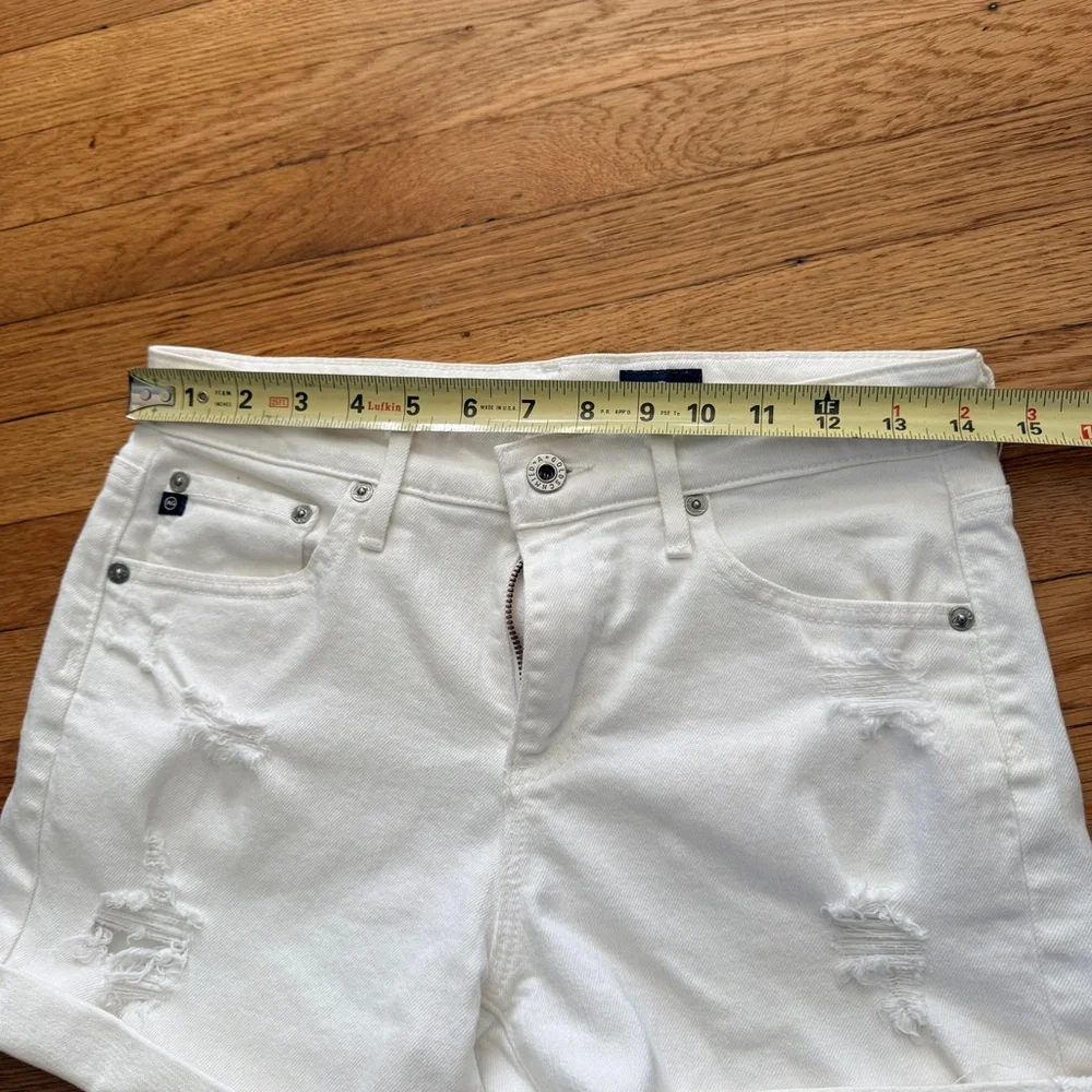 AG Adriano Goldschmied The Hailey Ex-Boyfriend Roll Up Short White Size 25 - Picture 4 of 7